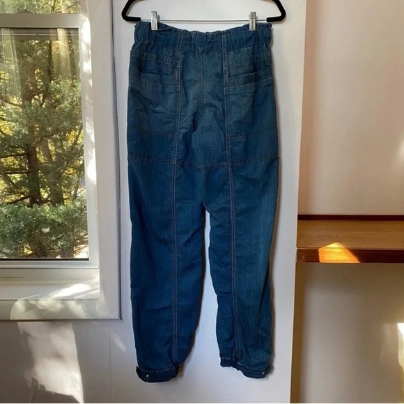 New Free People Angelo Denim Pull On Jeans Pants Drawstring Slouchy We The Free - Picture 10 of 14